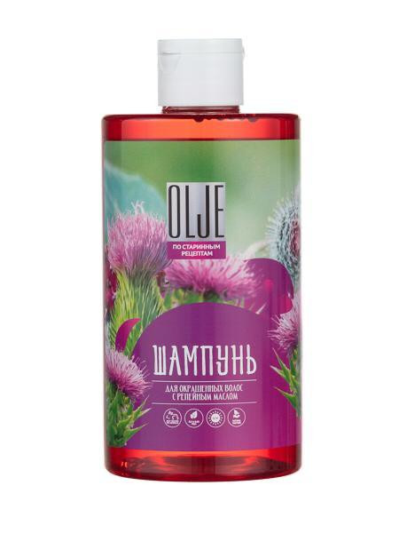 OLJE Натуральный шампунь для окрашенных волос с репейным маслом для поврежденных волос 450 мл в Иркутске